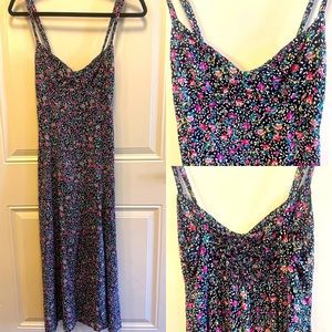 5/$25 zara floral side split lightweight strap dress, size S